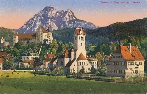 Füssen mit Burg und Kirche ngl 123.297