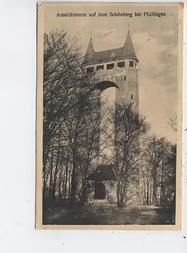 Pfullingen Aussichtsturm auf d. Schömberg gl1923 48.882