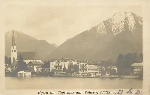 Egern Blick zur Kirche mit Wallberg gl1923 119.521