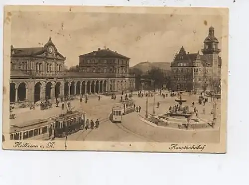 Heilbronn a.N. Alter Hauptbahnhof u. Post gl1933 49.036