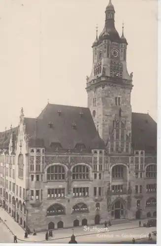 Stuttgart Rathaus mit Glockenspiel Foto-AK ngl 63.628