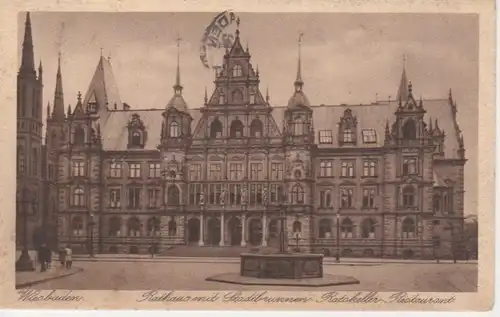 Wiesbaden Rathaus Stadtbrunnen gl1927 64.262