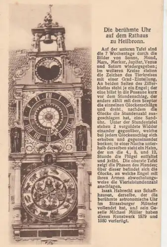 Heilbronn a.N. Rathaus Uhr mit Historie ngl 63.777
