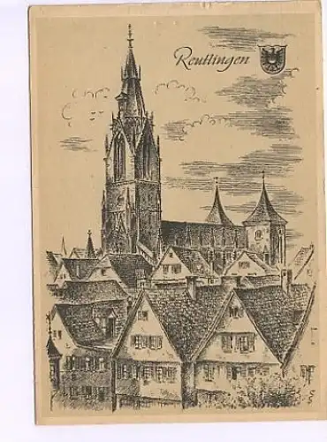 Reutlingen Altstadt Künstler-AK gl1954 49.225