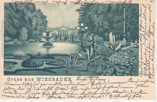 Wiesbaden Kurpark Litho gl1900 64.328