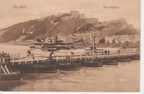 Ehrenbreitstein mit Schiffsbrücke ngl 64.591