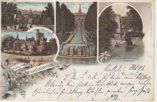 Wilhelmshöhe Grußlitho 4 Bilder gl1896 64.266