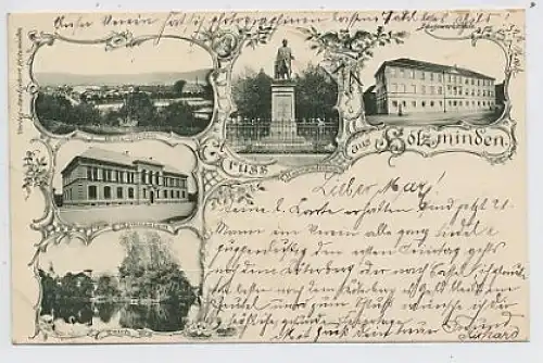 AK Gruss aus Holzminden Gymnasium ngl1899 50.157