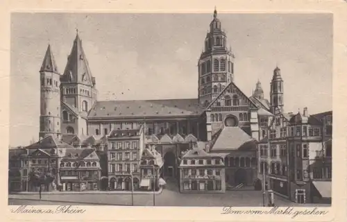 AK Mainz Dom vom Markt gesehen gl1932 64.576