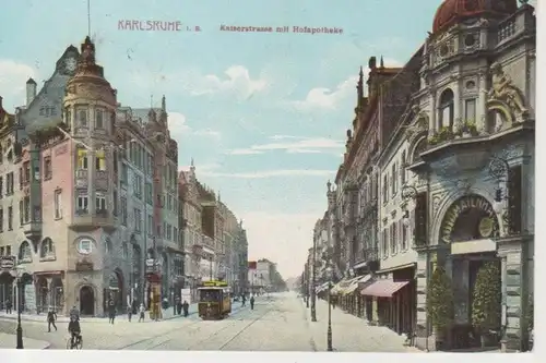 Karlsruhe Kaiserstraße Hofapotheke feldpgl1915 68.420