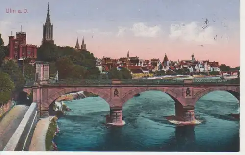 Ulm a.D. An der Donaubrücke feldpgl1916 68.467