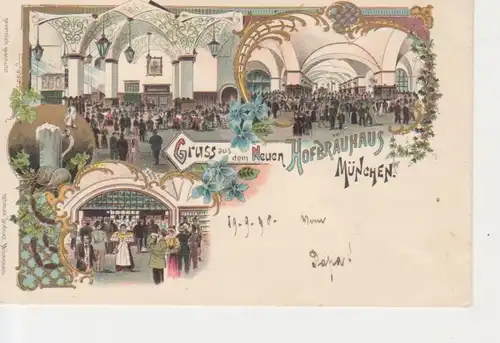 München Grußlitho Hofbräuhaus gl1898 68.498