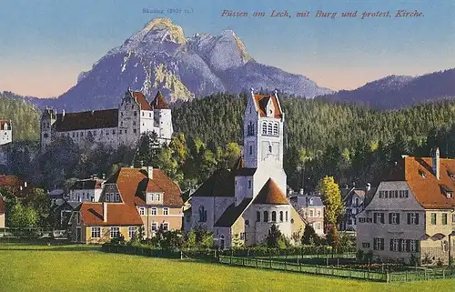 Füssen Teilansicht mit Burg und Kirche ngl 123.304