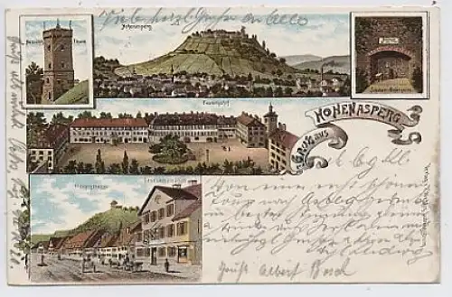 Gruss aus Hohenasperg Litho Gasthaus Hirsch ngl 50.562