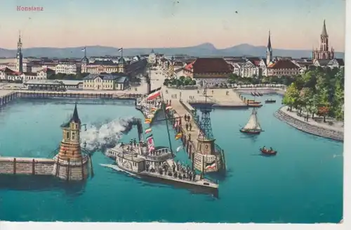 Konstanz Bodensee Hafen-Ausfahrt feldpgl1917 68.443