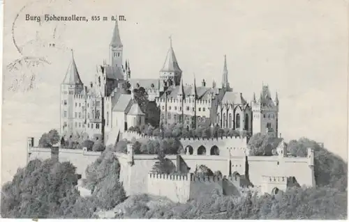 Burg Hohenzollern Gesamtansicht gl1910 23.497