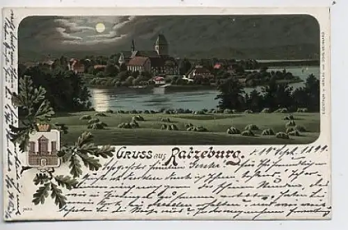 Gruss aus Ratzeburg Litho bei Nacht gl1899 51.944