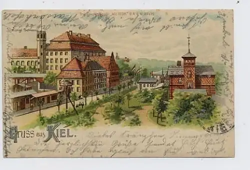 AK Gruss aus Kiel, Schloss, coloriert gl1899 50.138