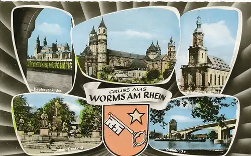 Worms am Rhein 5 Teilansichten ngl 130.882