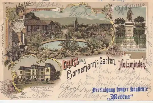 AK Holzminden, Litho, Bornemanns Garten gl1899 66.142