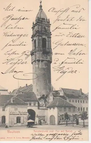 Bautzen Reichenturm u. -Tor mit Relief gl1905 86.013