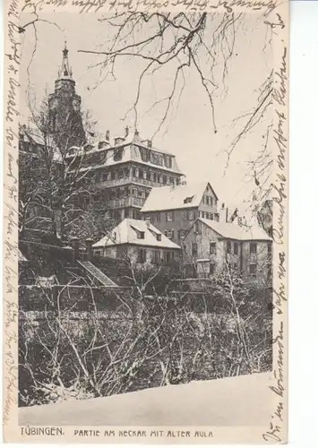 Tübingen Neckar Alte Aula Schnee gl1926 24.064