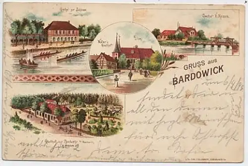 Bardowick, Litho, 4 Gasthöfe (u.a.Wolter) gl1898 39.284