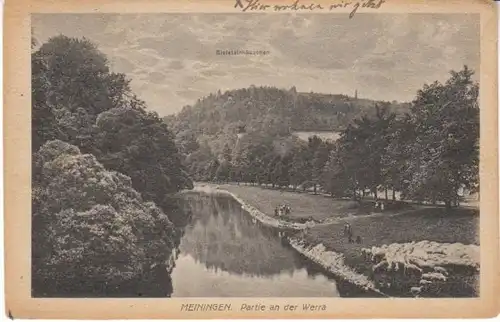 Meiningen Schafherde an der Werra gl1919 23.950