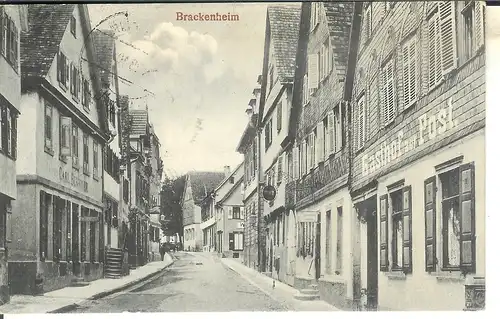 Brackenheim, Gasthof zur Post, Straße gl1928 4.719