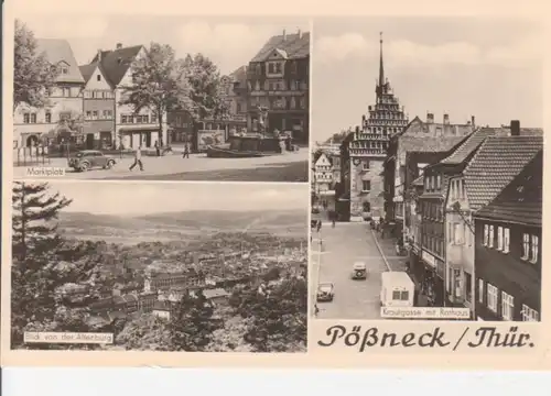 Pössneck Marktplatz Krautgasse Panorama gl1967 88.910