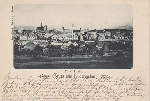 Gruß aus Ludwigsburg, Totalansicht gl1898 63.175