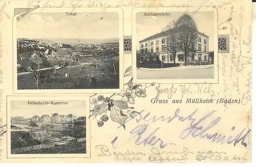 Müllheim i.B., Amtsgericht, Kaserne feldpgl1914 4.662