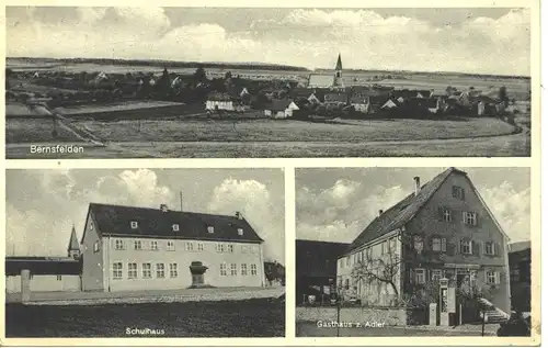 Bernsfelden, Gasthaus z. Adler, Schule gl1942 4.836