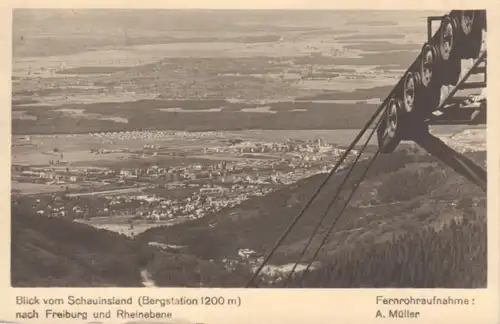 Freiburg, Blick Schauinsland/Rheinebene gl1950 63.313