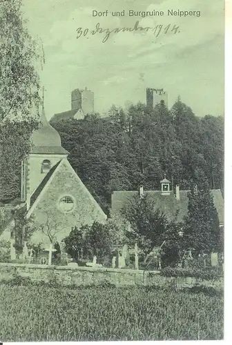 Neipperg Brackenheim Dorf Burgruine feldpgl1914 4.728