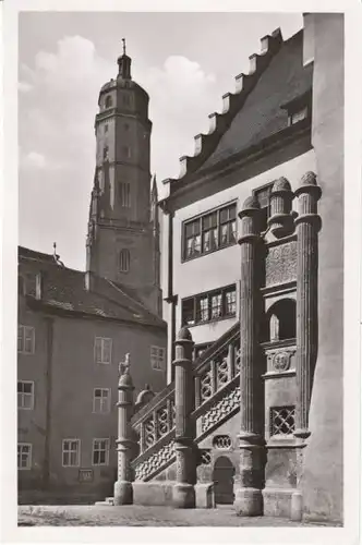 Nördlingen Rathaustreppe mit dem Daniel ngl 25.335