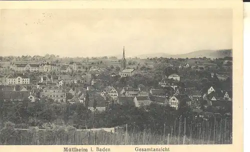 Müllheim i.B., Gesamtansicht,Kirche feldpgl1917 4.661