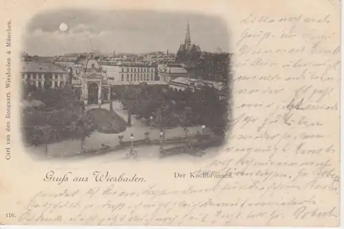 Gruß aus Wiesbaden- Der Kochbrunnen gl1899 12.177