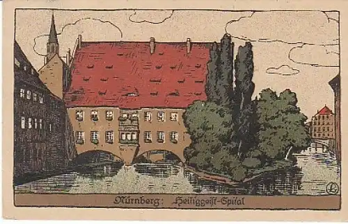 Nürnberg Heiliggeist-Spital Steindruck gl1925 B1.645