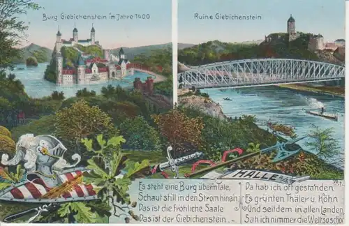 Halle a.S. Ruine Giebichenstein feldpgl1915 91.495