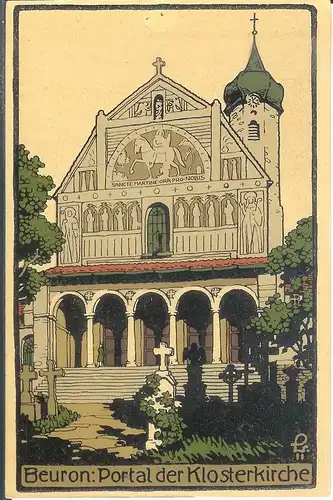 Beuron, Portal der Klosterkirche ngl 4.579