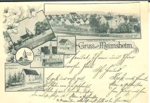 Meimsheim, Restaurant, Bahnhof, Kirche gl1899 4.730