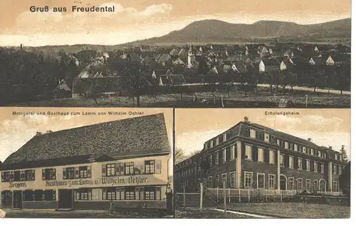 Freudental, Gasthaus z. Lamm, Total gl1923 9.363