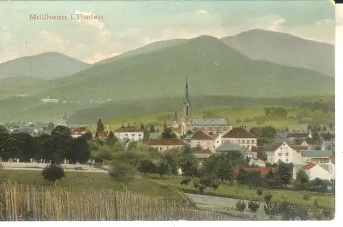 Müllheim i.B., Gesamtansicht, Kirche gl1913 4.660