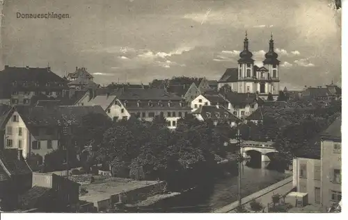 Donaueschingen, Gesamtansicht, Kirche glca.1920 9.714