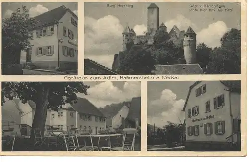 Haßmersheim, Gasthaus zum Adler, Burg gl1944 4.800