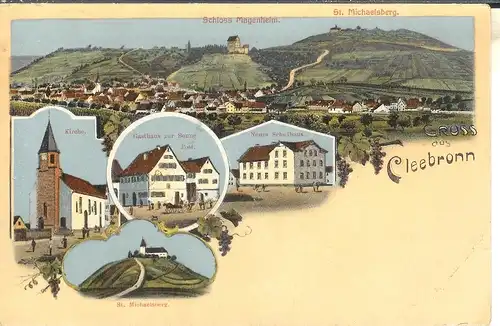 Cleebronn, Litho, Gasthaus Sonne feldpgl1916 4.734