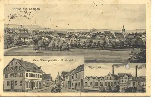 Löchgau, Warengeschäft Waidelich, Nägel gl1917 9.348