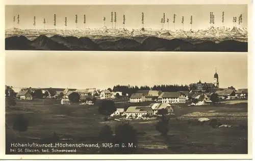 Höchenschwand, Alpenpanorama, Gesamtansicht ngl 9.649