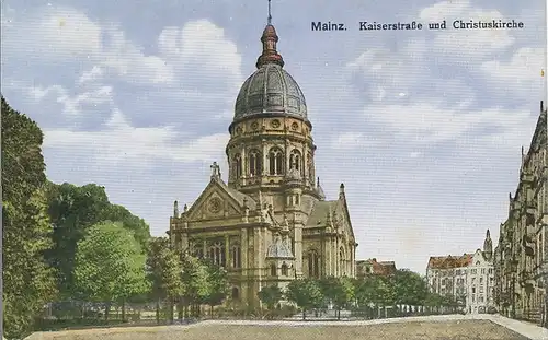 Mainz Kaiserstraße und Christuskirche ngl 130.683